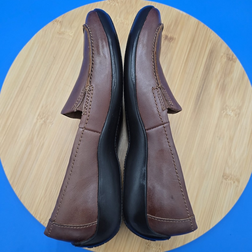 Array Brown Leather Comfort Loafers Shoes Business Casual Women's 6.5N Narrow - Picture 6 of 9